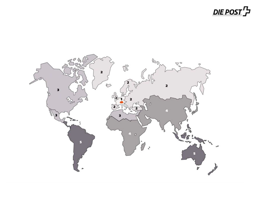 Weltkarte mit Preiszonen Limit Music KLG Basel